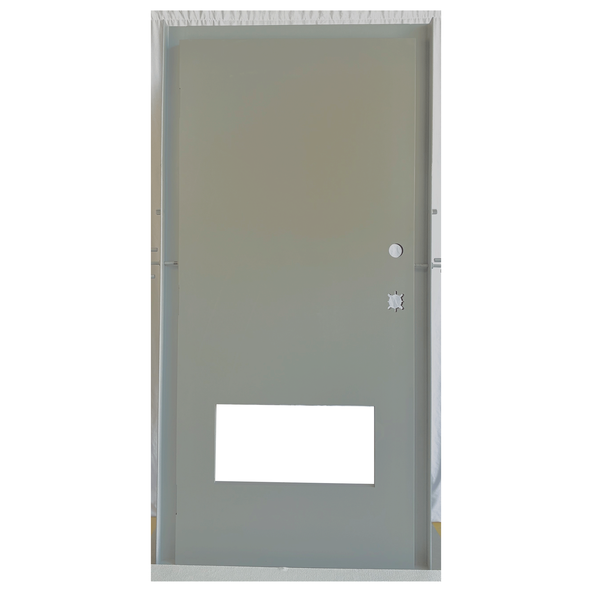3' 0" x 6' 8" 16-gauge Galvanized Door w/Louver Cutout Only & Deadbolt Prep (louver sold separately part #RM31210)