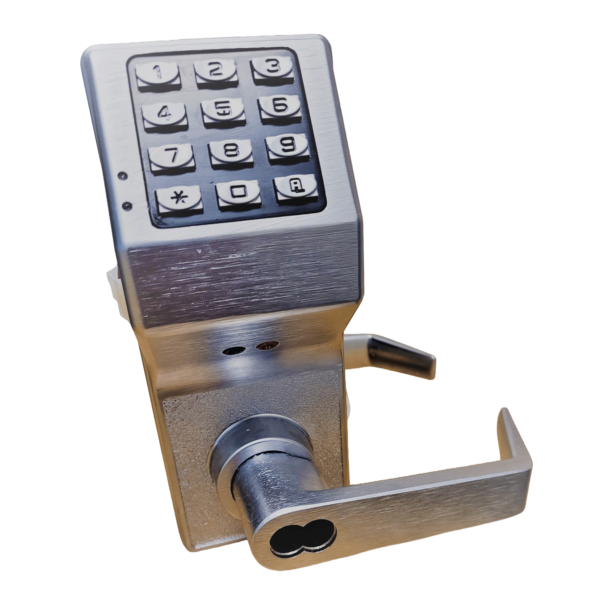 Electronic Keypad Cylindrical Lock, IC, Less Core, 26D Finish