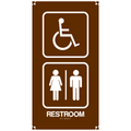 12" x 24" ADA / Unisex, Aluminum, Brown