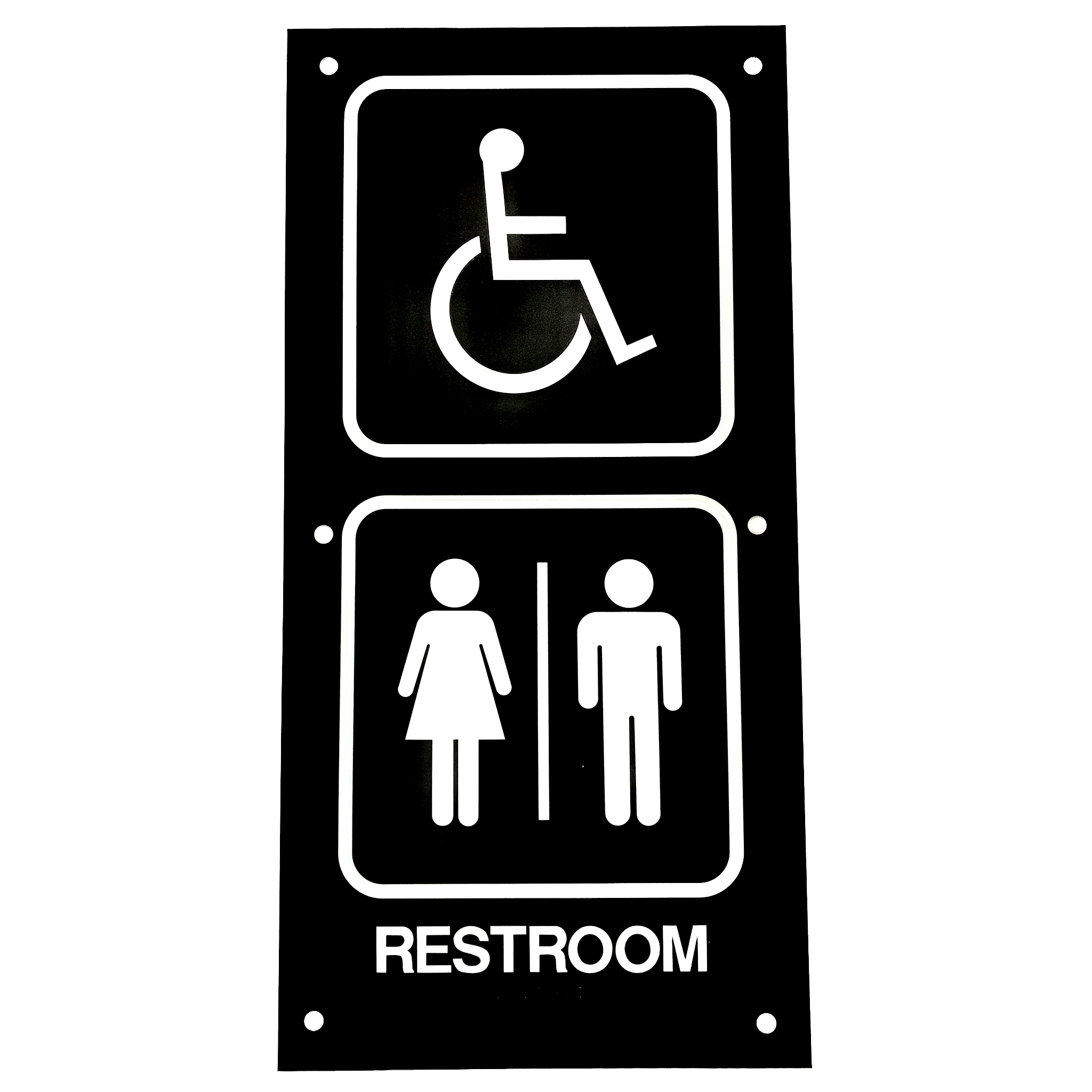 12" x 24" ADA / Unisex, Aluminum, Black