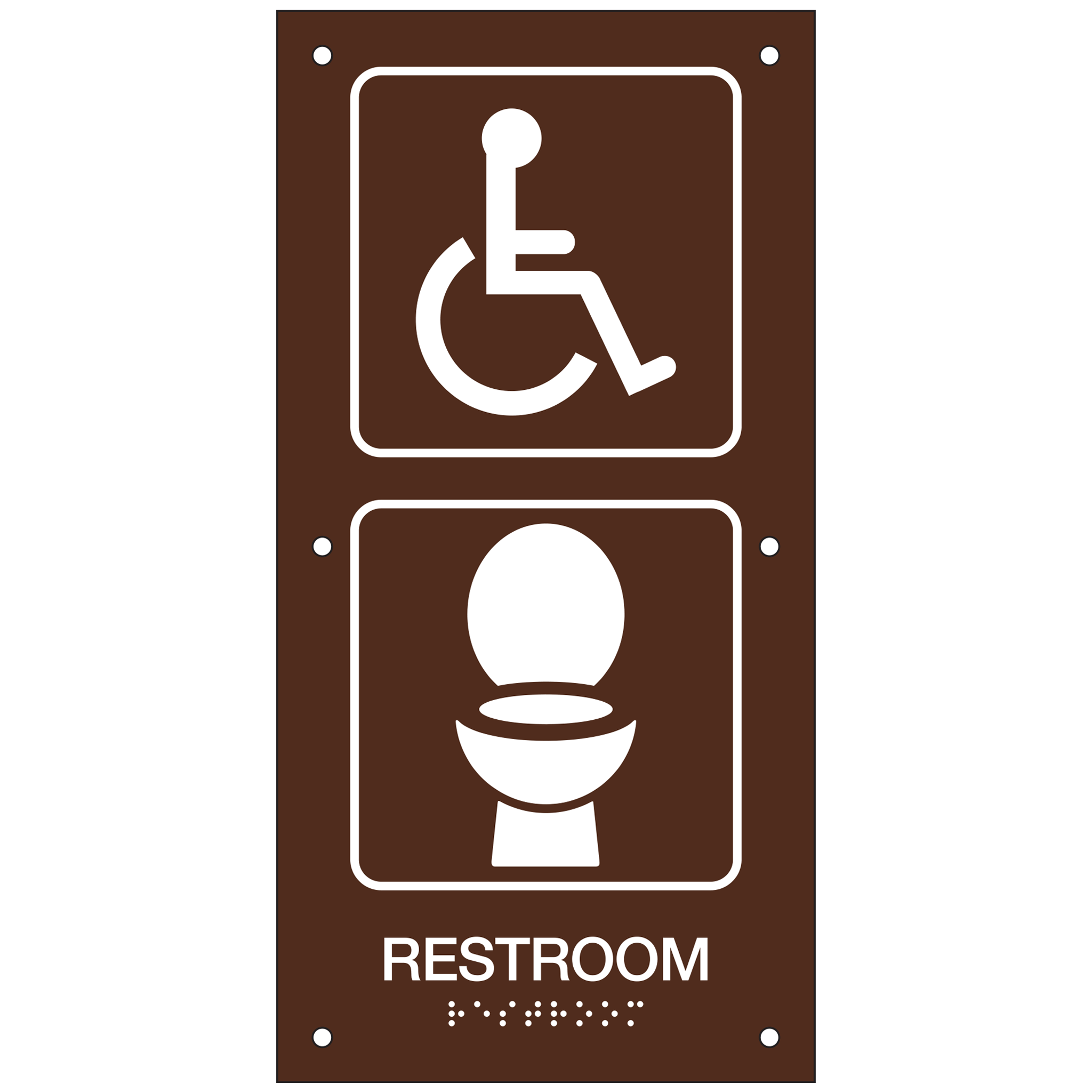12" x 24" ADA /Gender Neutral, Aluminum, Brown