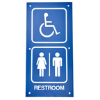 12" x 24" ADA /Unisex, Aluminum, Blue