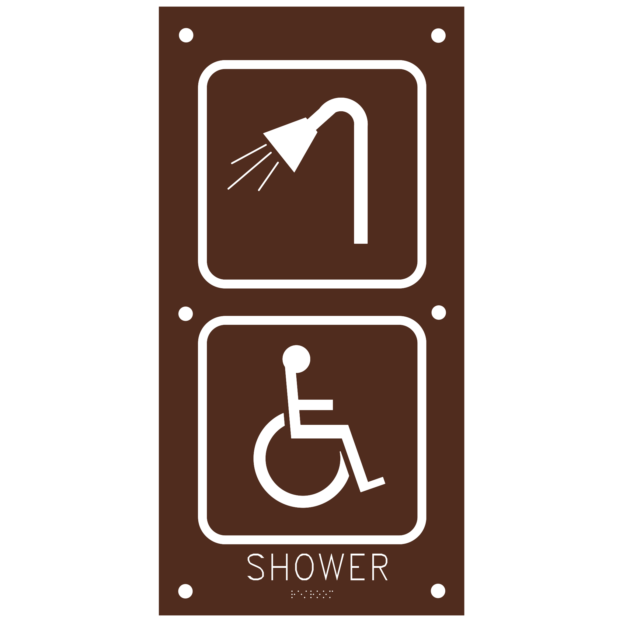 12" x 24" Shower / ADA, Aluminum, Brown