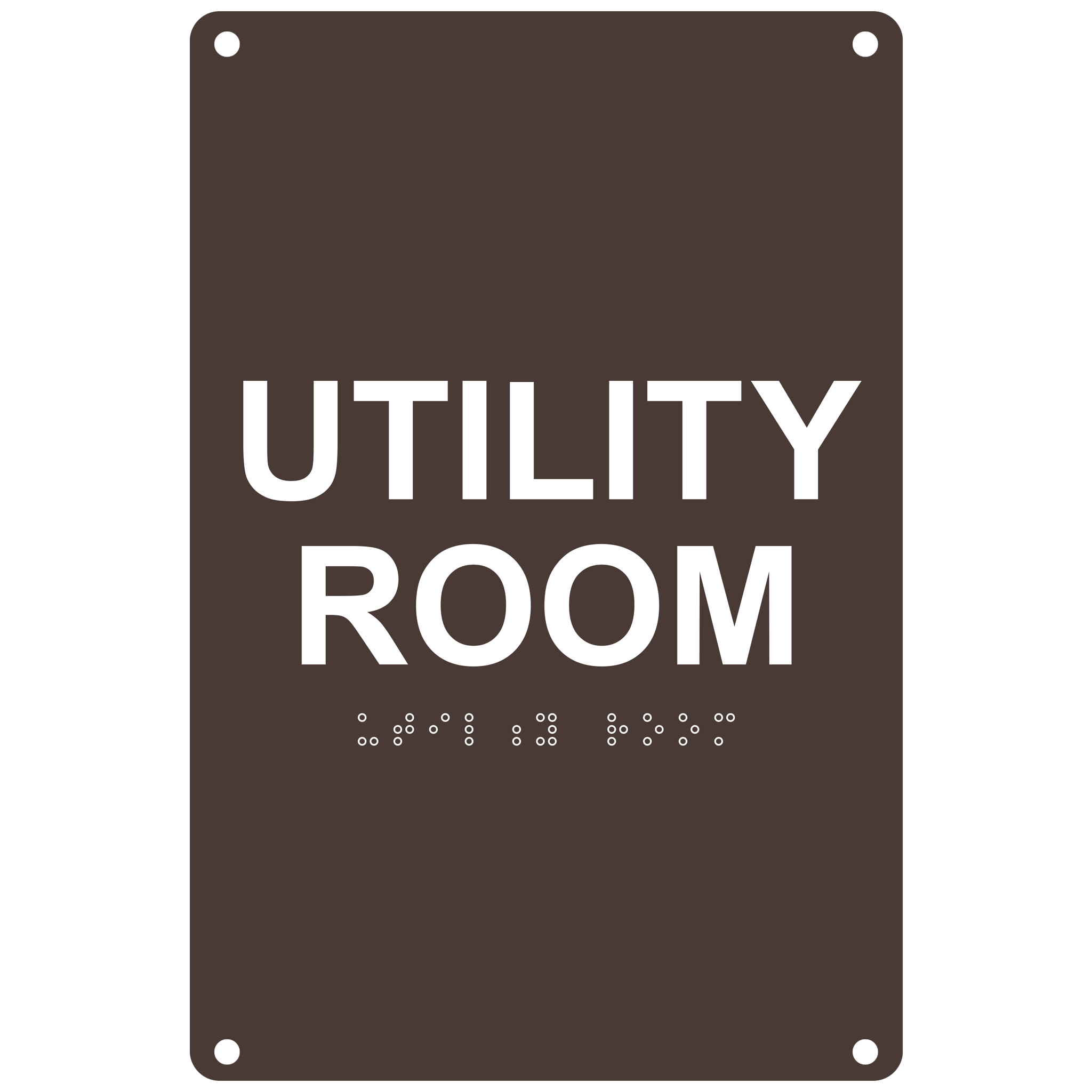 8" x 12" Utility Room, Aluminum, Brown