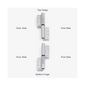 2-Part Partition Hinge, Aluminum (1 set contains 2 hinges)