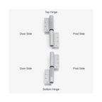 2-Part Partition Hinge, Aluminum (1 set contains 2 hinges)